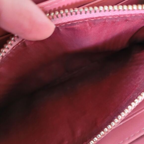 MIU MIU Croc Embossed Pink Leather Zip Around Wallet Clutch Continental Large - Picture 7 of 11